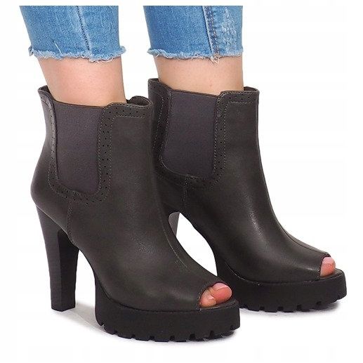 Otevřené boty na sloupku B2901-PB Šedá 1