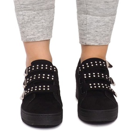 Tenisky se suchým zipem se flitry AB-3 černé černý 1