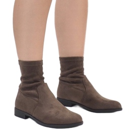 Semišové kozačky Jodhpur XQ99 Khaki vícebarevný zelený 1