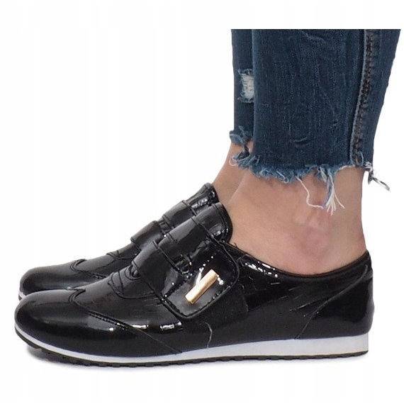 Black Brogues se suchým zipem Denise černá 1