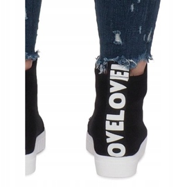 Černé látkové klínové tenisky Love černá 1