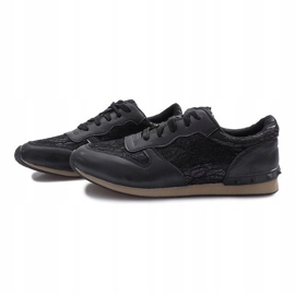 Černé tenisky s krajkou Lou černý 1