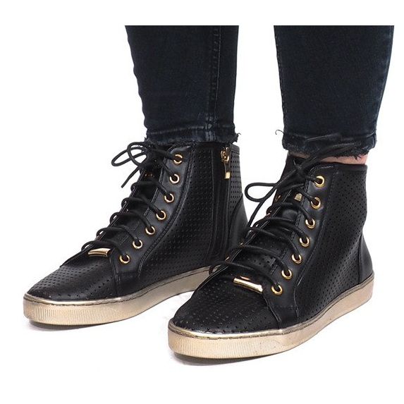 Černé prolamované tenisky Maud černá 1