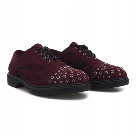 Kaštanové brogues s cvočky Raymonde červené 1