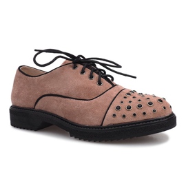 Růžové brogues s cvočky Raymonde růžový 2 Růžové brogues s cvočky Raymonde růžový 2