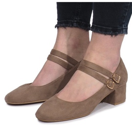 Béžové lodičky na sloupku Tamara béžový 1 Béžové lodičky na sloupku Tamara béžový 1