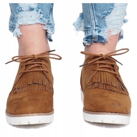 Velbloudí mokasíny s drtivými tvrdými třásněmi hnědý 1