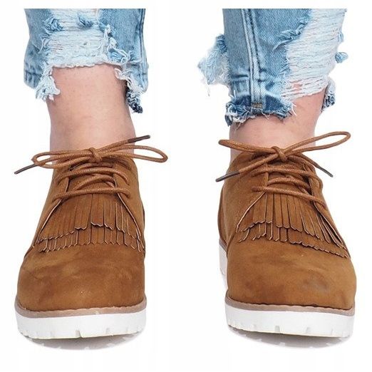 Velbloudí mokasíny s drtivými tvrdými třásněmi hnědý 1