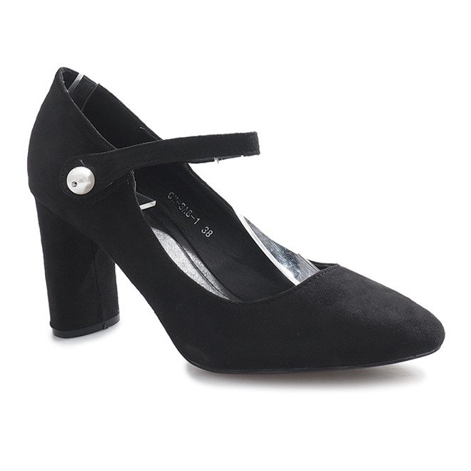 Černé lodičky na sloupku Milaya černá 1