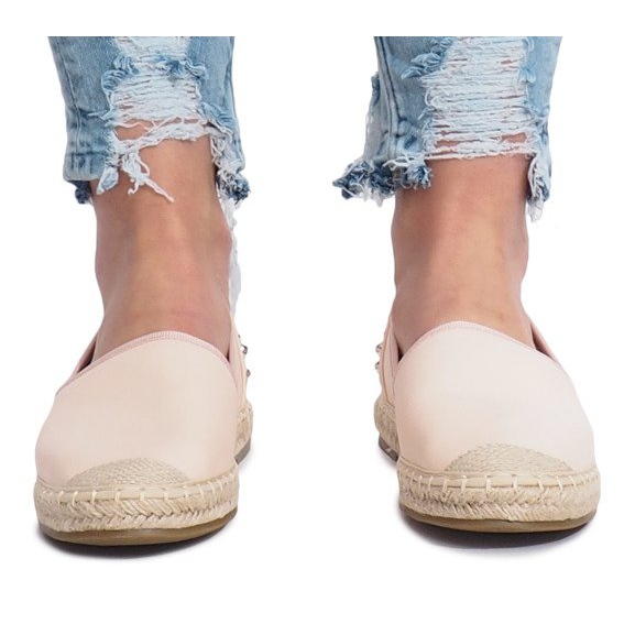Růžové espadrilky s cvočky Dolita růžový 1