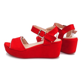 Červené klínové sandály Laguna 1