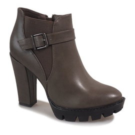 Khaki boty na sloupku FP002 vícebarevný zelený 1