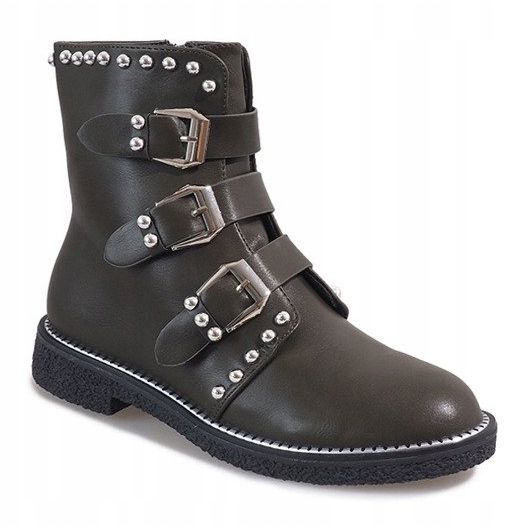 Zelené boty s cvočky WD-713 vícebarevný zelená 1