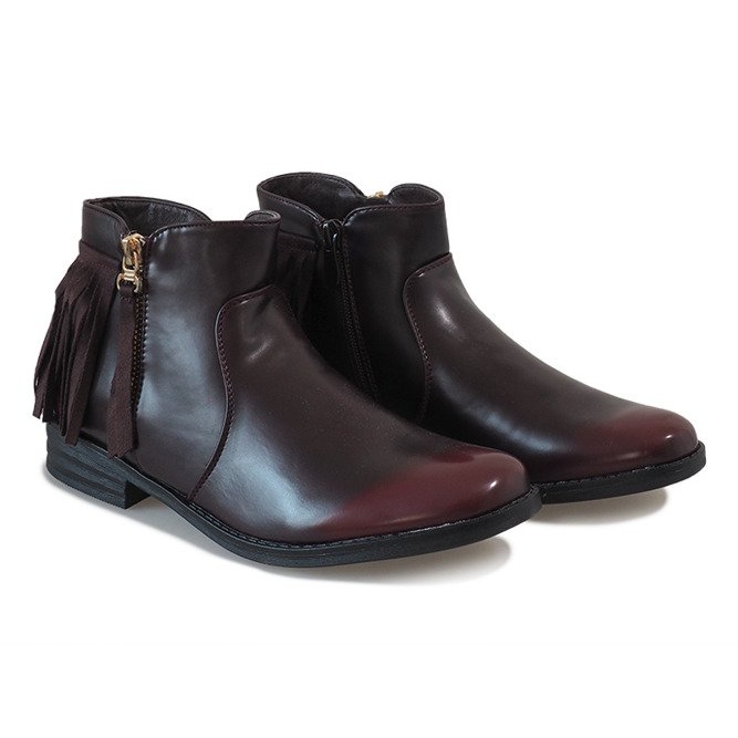 Burgundské lakované boty A2643-45 červený 1