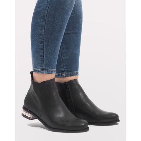 LEI-189 černé boty s perlami černý 2