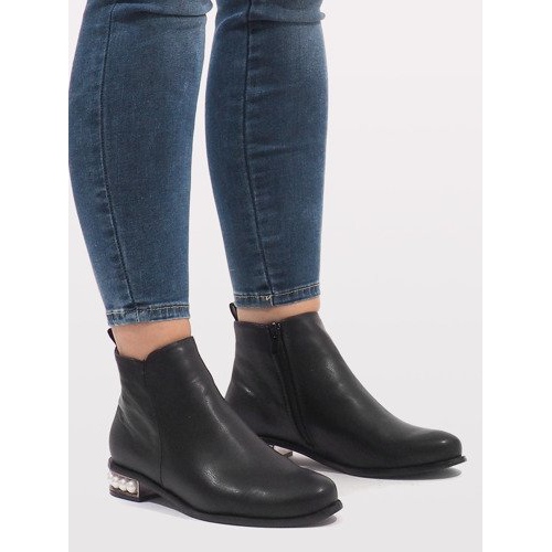 LEI-189 černé boty s perlami černá 1