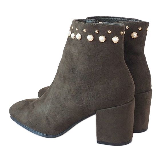 Extravagantní zelené kotníkové boty na sloupku X9079 vícebarevný zelená 1