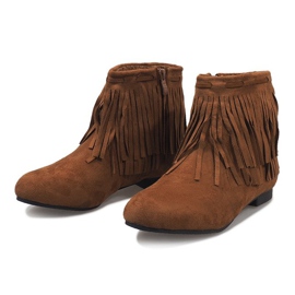 Velbloudí boty s třásněmi boho LM-656 hnědý 3