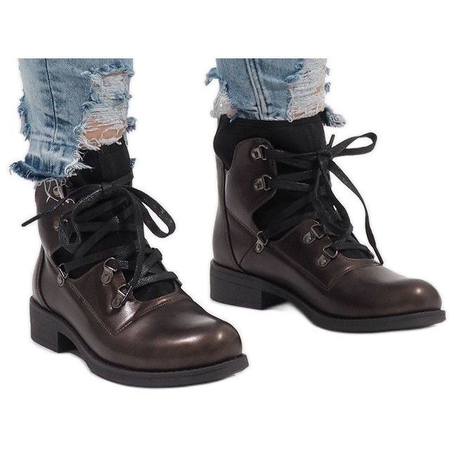 Hnědé šněrovací boty HQ8775 hnědý 1