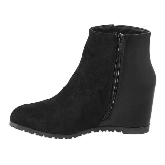 Černé semišové kotníkové boty boho JKD-39 černý 1