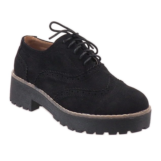 Černé jazzové boty na vysokém podpatku LL185 černá 1