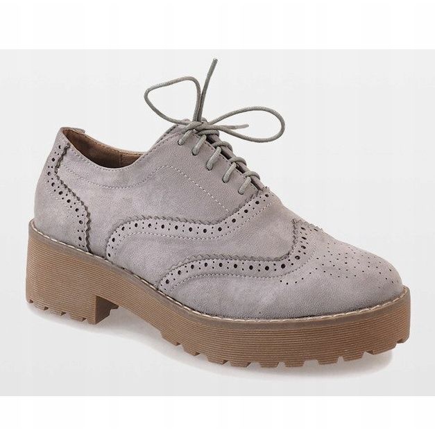 Šedé jazzové boty na vysokém podpatku LL185 šedá 1