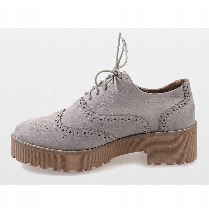 Šedé jazzové boty na vysokém podpatku LL185 šedá 2