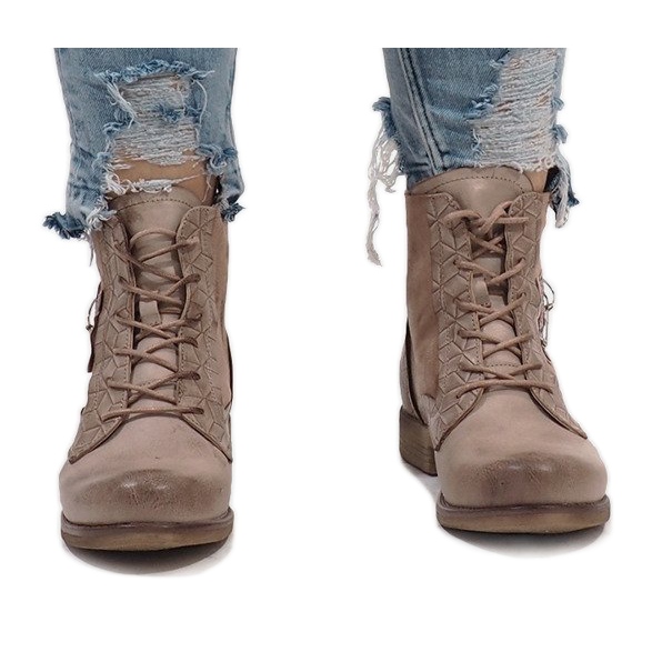 Růžové kozačky se špendlíkem F2322 vícebarevný růžový 1