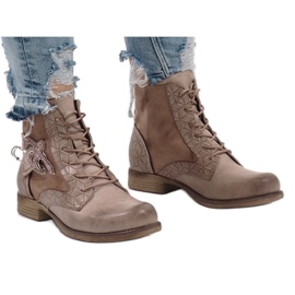 Růžové kozačky se špendlíkem F2322 vícebarevný růžový 2