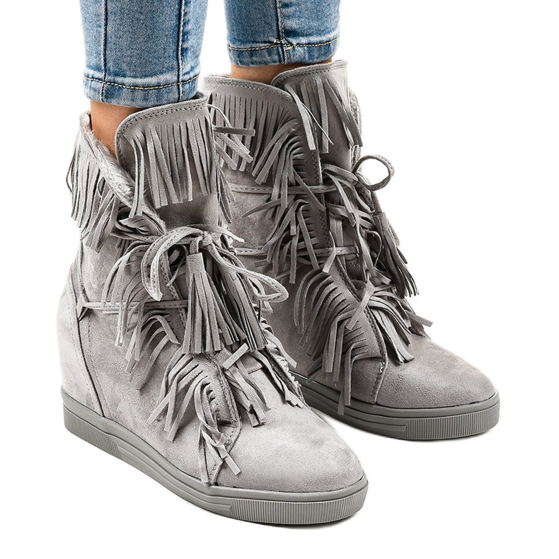 Šedé izolované tenisky H6301AR-36 šedá 1