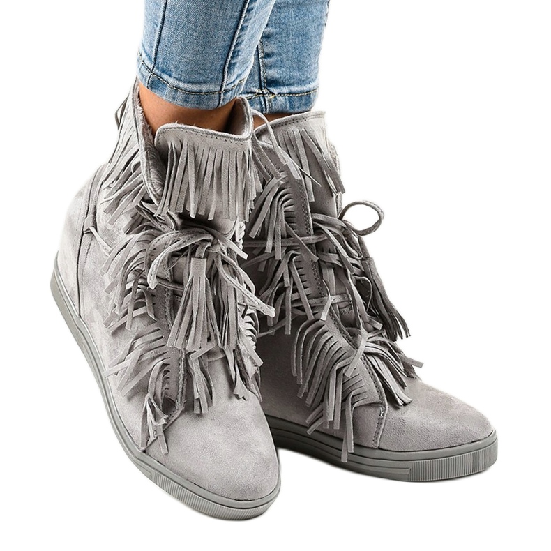 Šedé izolované tenisky H6301AR-36 šedá 2