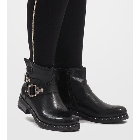 SDS Černé zavinovací boty 7313-PA černá 1