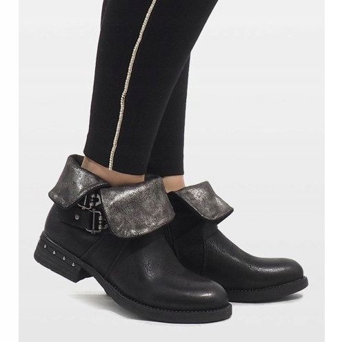 Marquiiz Černé zavinovací boty F2083 černá 2