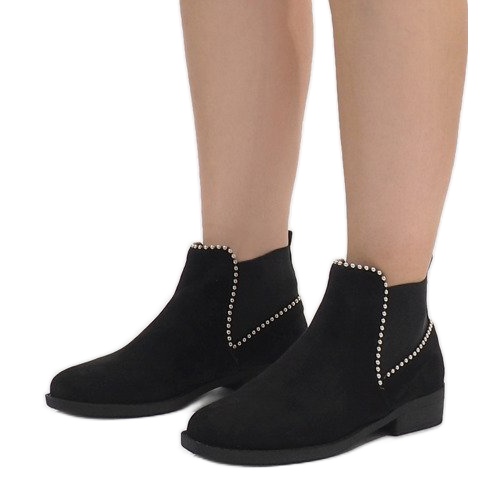 Černé kozačky s elastickým Q-29 černý 1