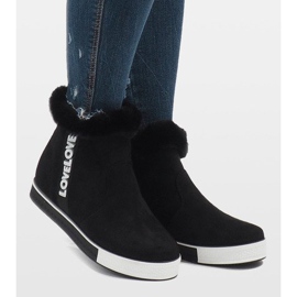 Černé semišové kozačky lemované kožešinou NB252P-1 černá 1 Černé semišové kozačky lemované kožešinou NB252P-1 černá 1