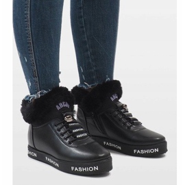 Černé kozačky s podšívkou GF-ZM106 černá 1