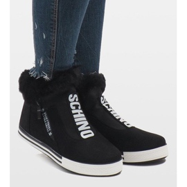 Černé semišové zateplené boty NB220P černý 2