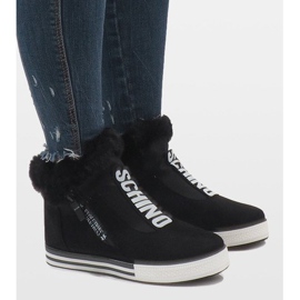 Černé semišové zateplené boty NB220P černý 1