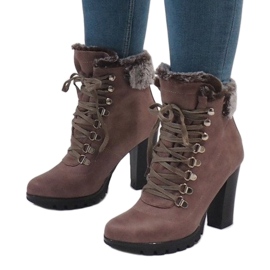 Khaki boty na sloupku N50 zelený 2