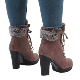 Khaki boty na sloupku N50 zelený 1