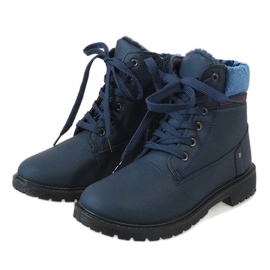 Dámské tmavě modré zateplené boty NR06-2 námořnická modrá 3