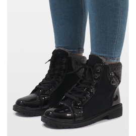 Černé zateplené boty TL56-1 černý 1