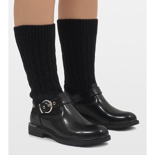 Ideal Shoes Černé zateplené boty E-4939 černá 1