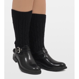 Ideal Shoes Černé zateplené boty E-4939 černý 2