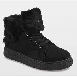 Černé zateplené boty B192-1 černý 1