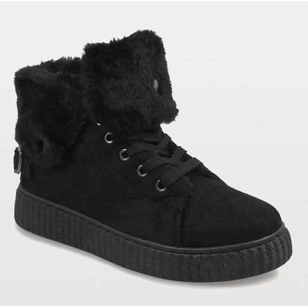 Černé zateplené boty B192-1 černá 1