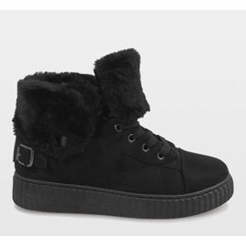Černé zateplené boty B192-1 černý 2