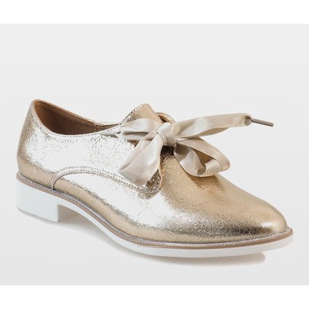 Zlaté šněrovací boty L7100 zlatý 2
