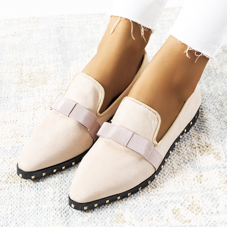 Růžové brogues s cvočky B12-12 růžový 1