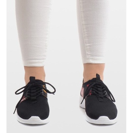 Sportovní tenisky s květinami 625 černé černá 1